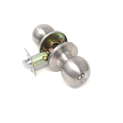 RS Privacy Door knob with Lock, Round Handle, Bed & Bathroom Interior, Standard Ball (Privacy no Key, Satin Nickel) - Reno Supplies