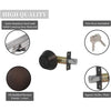 Single Round Deadbolt, Keyed one-Side, Single Cylinder Deadbolts with Anti-Bump& Anti-Theft Interior& Exterior Door Hardware, Entrance Lock& Front Gate (Single Cylinder, Oil Rubbed Bronze)