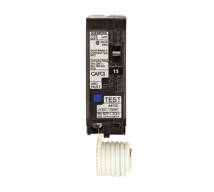 QA115AFCCSA - Siemens 15 Amp Single Pole Combination Arc Fault (AFCI) Breaker