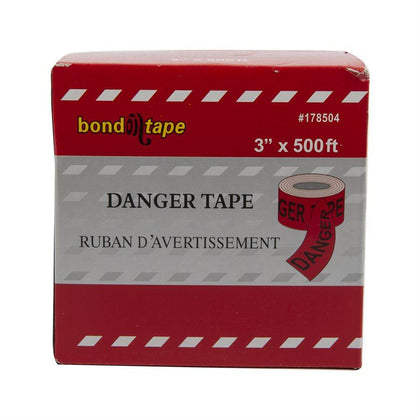 Red Danger Tape 3'' * 500' - Reno Supplies