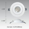 4" 3CCT Eyeball Gimbal LED Recessed Light, 10W, Up to 800LM, Dimmable, IC Rated, 3000K-4000K-5000K Switchable, Adjustable& Rotatable, Energy Star, ETL, Damp Location (White Trim, Pack of 6)