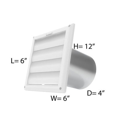 4'' VENT HOOD WITH WHITE CAP - Reno Supplies
