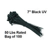 VISTA 49060 Cable Ties - 7" Black UV - 100/bag