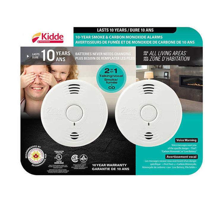 10-Year Battery Worry-Free Talking Smoke & Carbon Monoxide Alarm P3010CUCA (2 Pack)