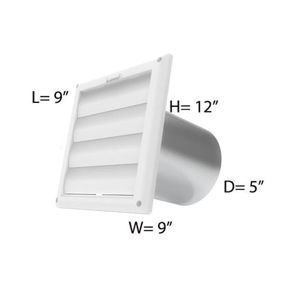 5'' VENT HOOD WITH WHITE CAP - Reno Supplies
