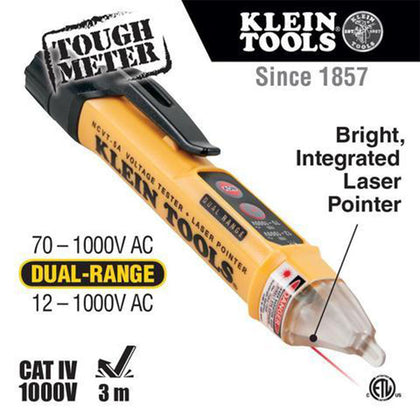 Klein Tools Ncvt-5A Dual-Range Non-Contact Voltage Tester with Laser Pointer - Reno Supplies