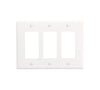 EATON PJ263W Mid-Size Polycarbonate 3-Gang Decorator GFCI Wallplate, White Color