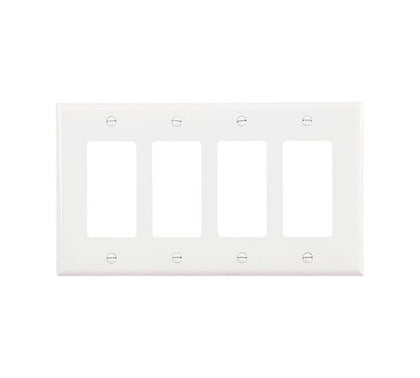 EATON PJ264W Mid-Size Polycarbonate 4-Gang Decorator GFCI Wallplate, White