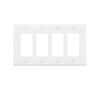 EATON PJ264W Mid-Size Polycarbonate 4-Gang Decorator GFCI Wallplate, White