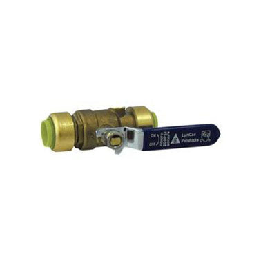 1/2'' * 1/2'' PUSH FIT BALL VALVE WITH DRAIN LEAD FREE - Reno Supplies