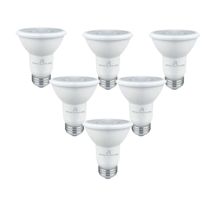 RS PAR 20 LED Bulbs, Pack of 6, Dimmable, 7W, 500LM, LED Flood Lights, (50W Halogen Bulb Equivalent) LED Spotlight Bulbs, Recessed Lighting, E26 Screw Base, UL Listed (Pack of 6) - Reno Supplies