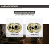 Passage Door knob, Standard Ball, Door Knob Lock No Key, Interior Door Lock Set, Door Knob Handles for Closet and Hall (Passage no Key, Polished Brass)