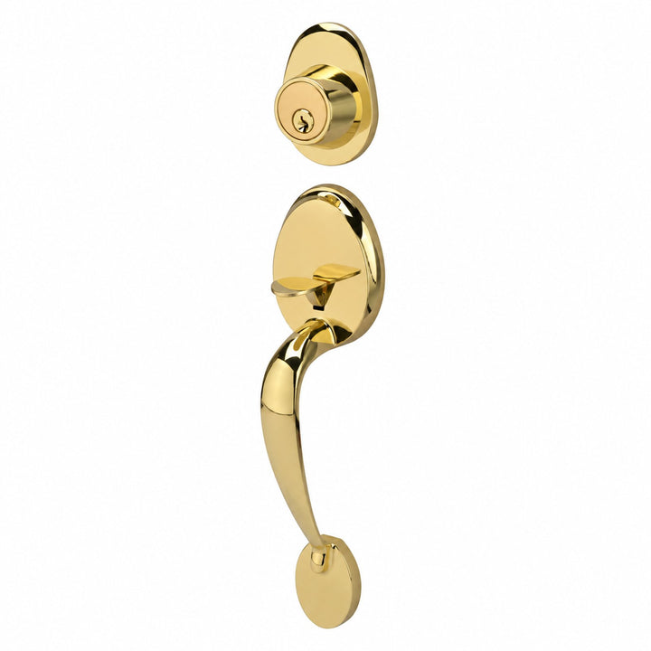 POLISHED BRASS ROUND HANDLESET - Reno Supplies
