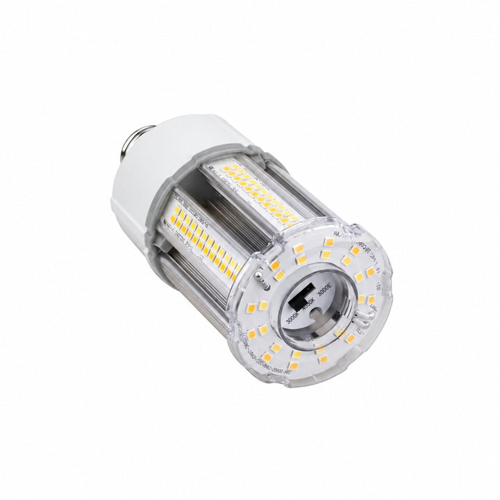 3CCT(3000K/4000K/5000K) Adjustable LED Corn Light, 18W, 2520-2790LM, Beam Angle 360, Base E26/E39, Input Voltage AC100-277V, CRI80+