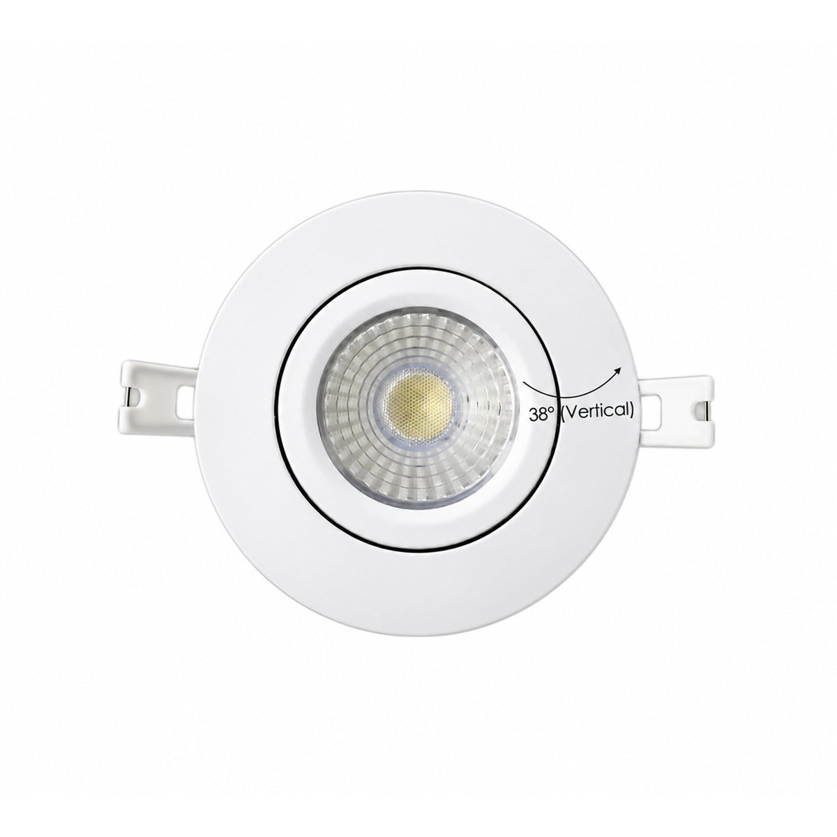 4″ Gimbal Slim Round Panel LED, 10W, 750LM, 3CCT(3000K/4000K/5000K), Beam Angle 40°, White Trim