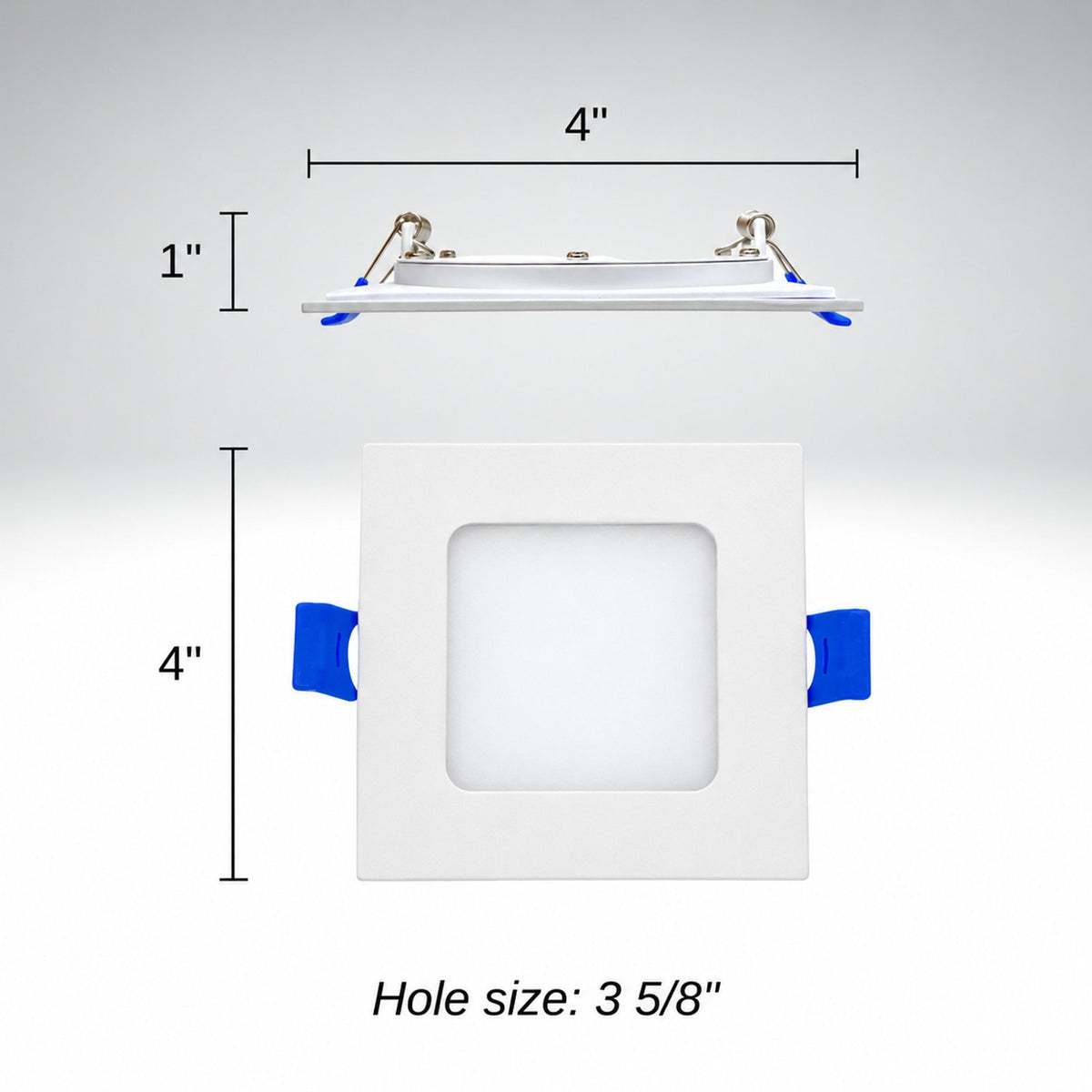 3" SQUARE SUPER-THIN LED SLIM PANEL, DIMMABLE, 7W, 500LM (5CCT SWITCHABLE)2700K-3000K-3500K-4000K-5000K, AIRTIGHT WITH JUNCTION BOX (White)