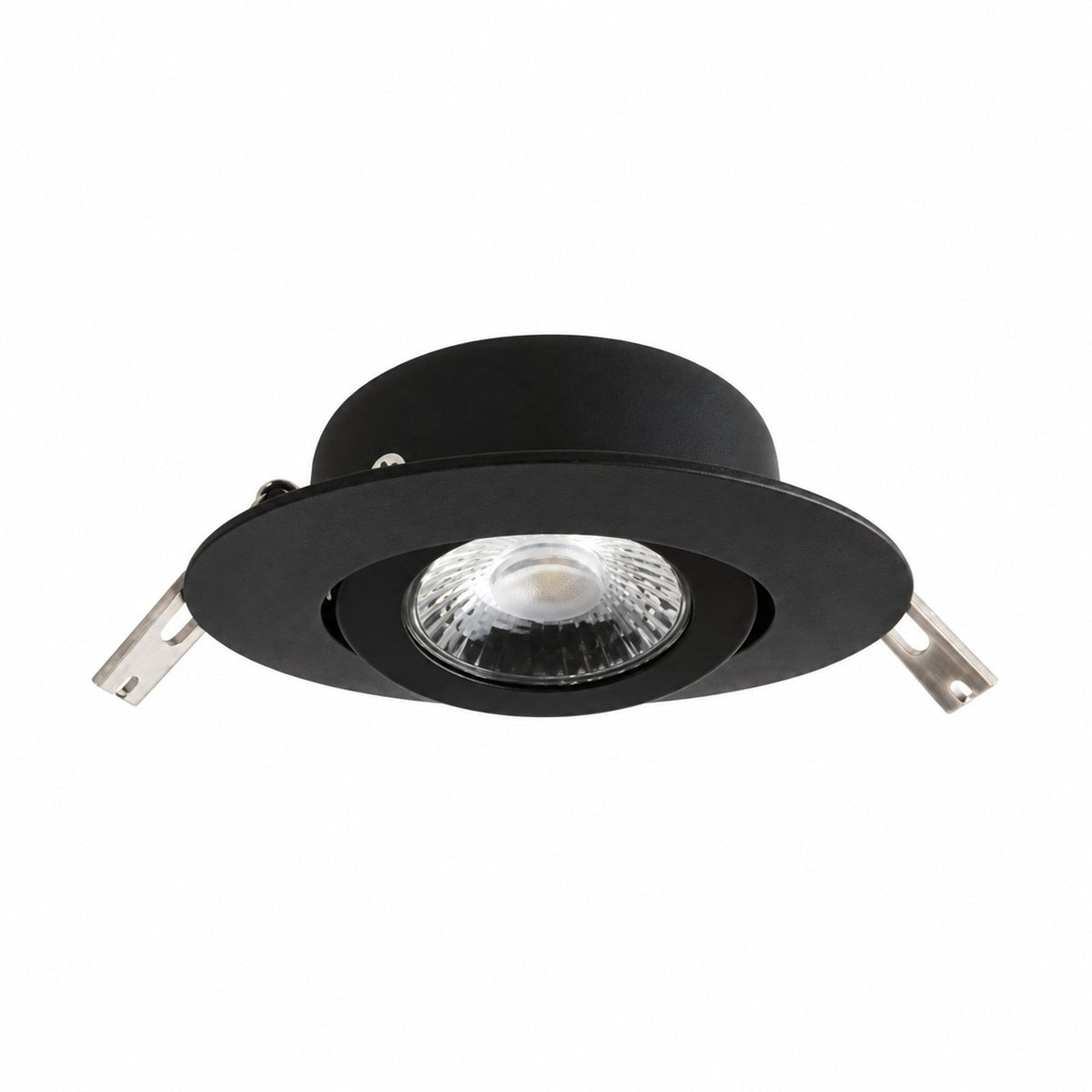 4″ Gimbal Slim Round Panel LED, 10W, 750LM, 3CCT(3000K/4000K/5000K), Beam Angle 40°, Black Trim