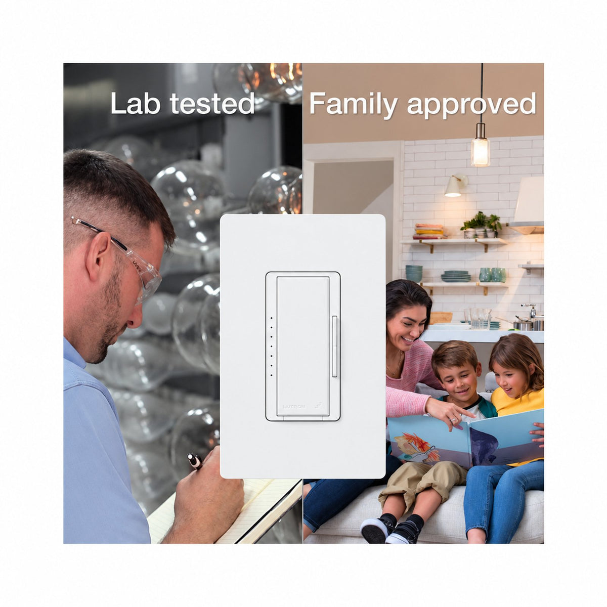 Lutron Maestro LED+ Dimmer Switch | for Dimmable LED, Halogen & Incandescent Bulbs | Single-Pole or Multi-Location | MACL-153M-WH-C | White