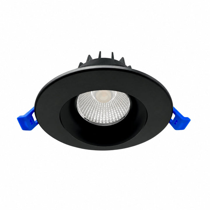 3.5" ROUND BAFFLE LED RECESSED LIGHT, 9W, 650LM, 5CCT SWITCHABLE 2700K-3000K-3500K-4000K-5000K, AIRTIGHT WITH JUNCTION BOX (BLACK TRIM)