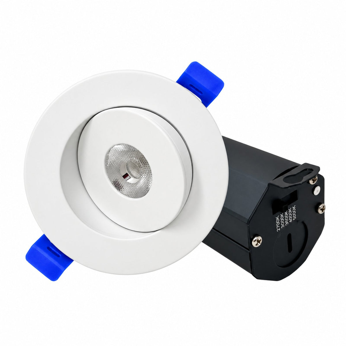 2" ROUND GIMBAL LED SLIM PANEL, DIMMABLE, 5W, 400LM, (5CCT SWITCHABLE) 2700K-3000K-3500K-4000K-5000K, , AIRTIGHT WITH JUNCTION BOX (WHITE TRIM)