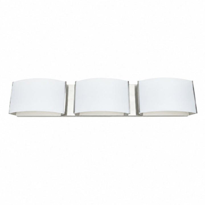 Standard Lighting LED Wall Sconce, Triple, 30W,Brushed Nickel, 1800LM, Frosted Acrylic, CRI 90+