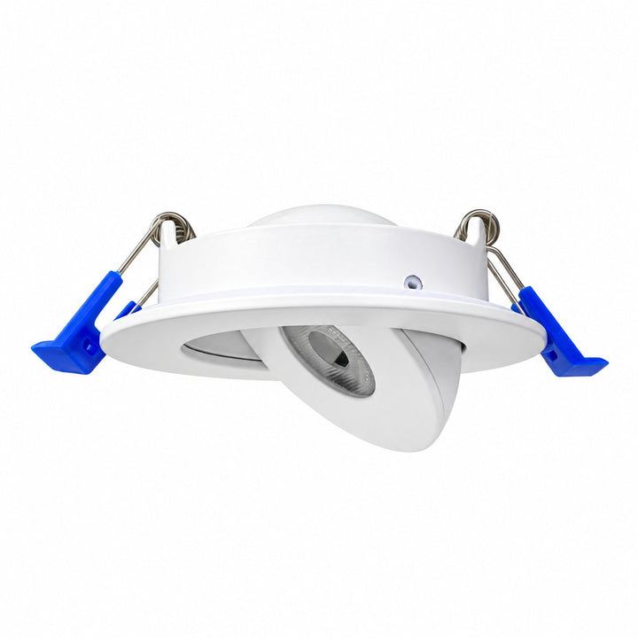 2" ROUND GIMBAL LED SLIM PANEL, DIMMABLE, 5W, 400LM, (5CCT SWITCHABLE) 2700K-3000K-3500K-4000K-5000K, , AIRTIGHT WITH JUNCTION BOX (WHITE TRIM)