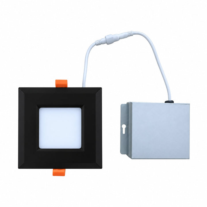4″ Slim Square Panel, 9W, 150LM, 3CCT(3000K/4000K/5000K), Black
