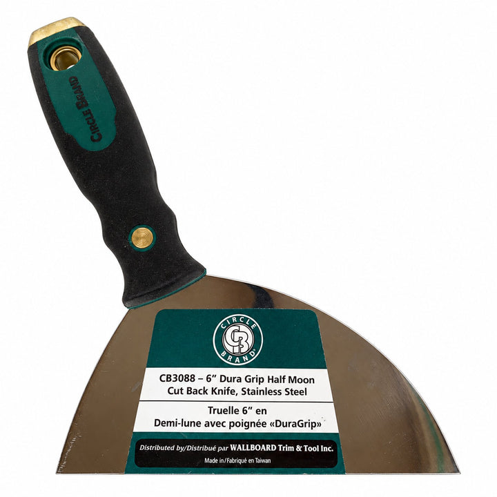 6'' DURA GRIP HALF MOON CUT BACK KNIFE, STAINLESS STEEL - Reno Supplies