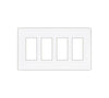 EATON PJS264W Decorative Screwless Wall Plate, 4 Gang, White