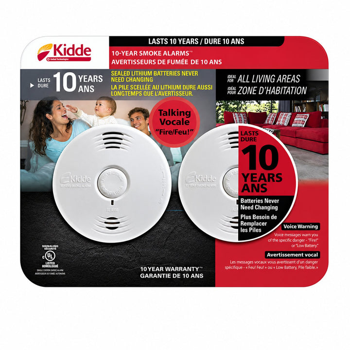 10-Year Battery Worry-Free Talking Smoke Alarm P3010B-CA (2 Pack)