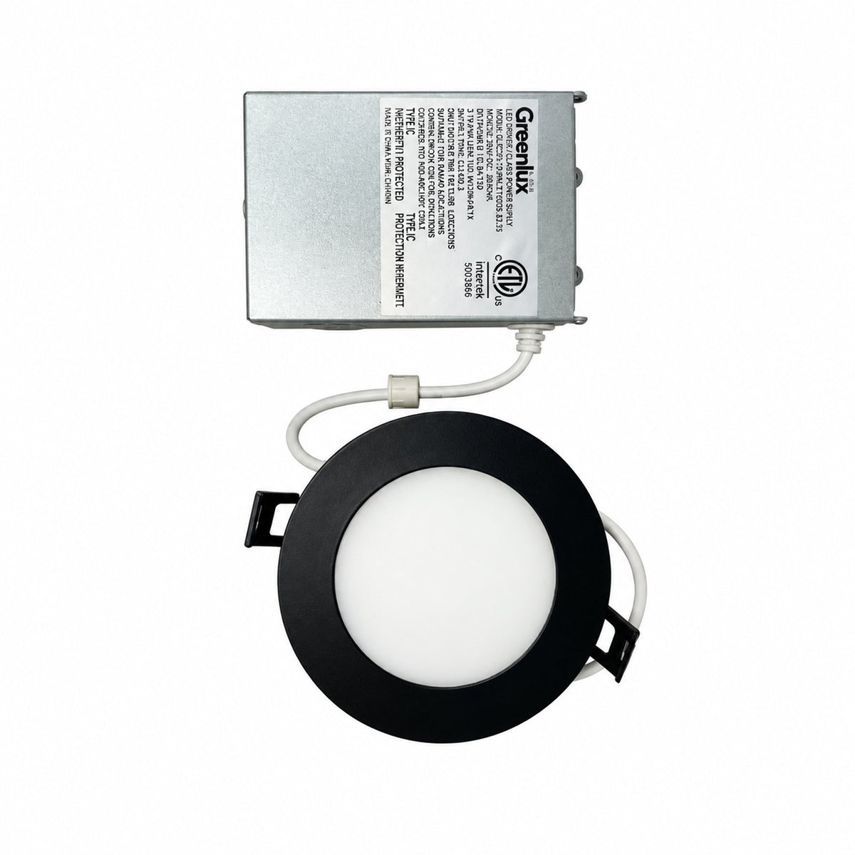 Green Lux 4" LED Slim Downlight 3CCT Selectable Dimmable (Black Finish)