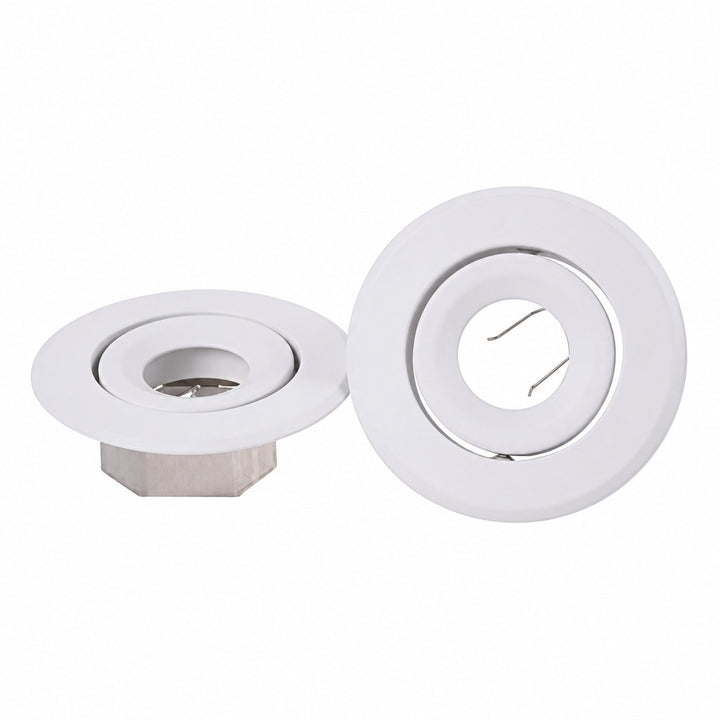 Recessed Lighting 4" White Trim with Tilting Gimbal for Par16/GU10/Mr16 Lamps - Reno Supplies