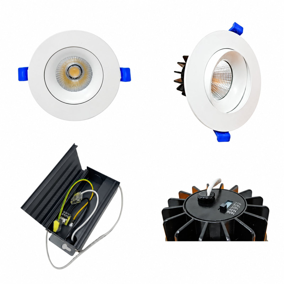 3.5" ROUND BAFFLE LED RECESSED LIGHT, 9W, 650LM, 5CCT SWITCHABLE 2700K-3000K-3500K-4000K-5000K, AIRTIGHT WITH JUNCTION BOX (WHITE TRIM)