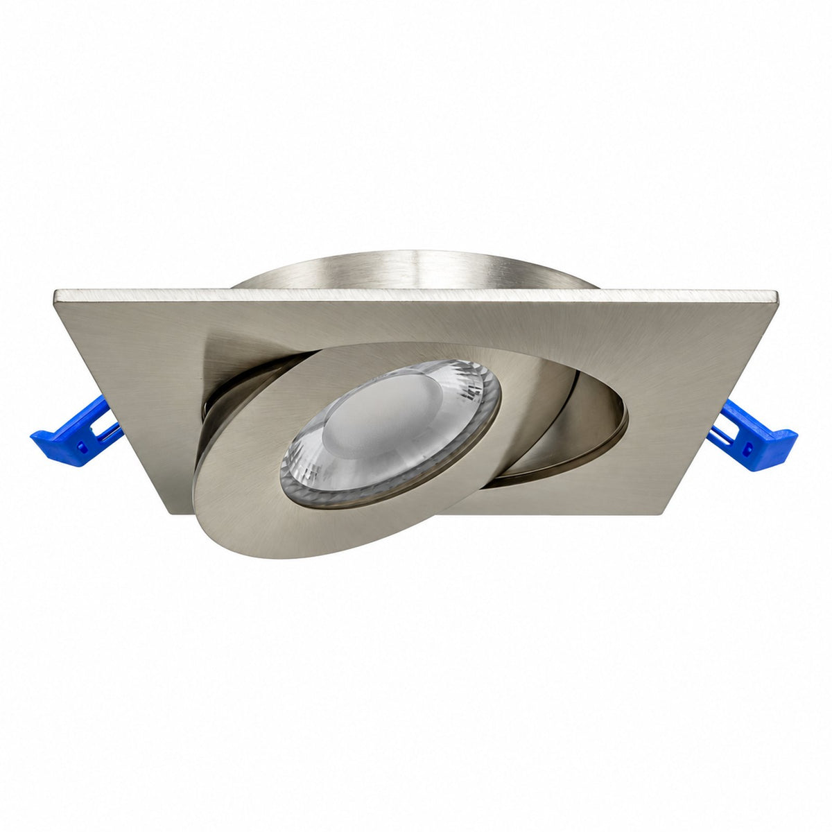 4" SQUARE GIMBAL LED SLIM PANEL, DIMMABLE, 9W, 860LM, (5CCT SWITCHABLE) 2700K-3000K-3500K-4000K-5000K, AIRTIGHT WITH JUNCTION BOX (BRUSHED NICKEL TRIM)