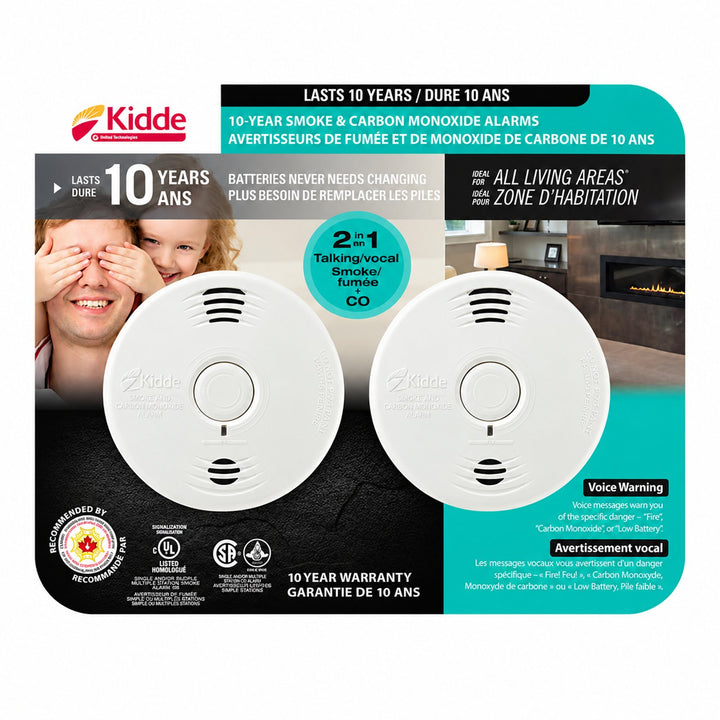 10-Year Battery Worry-Free Talking Smoke & Carbon Monoxide Alarm P3010CUCA (2 Pack)