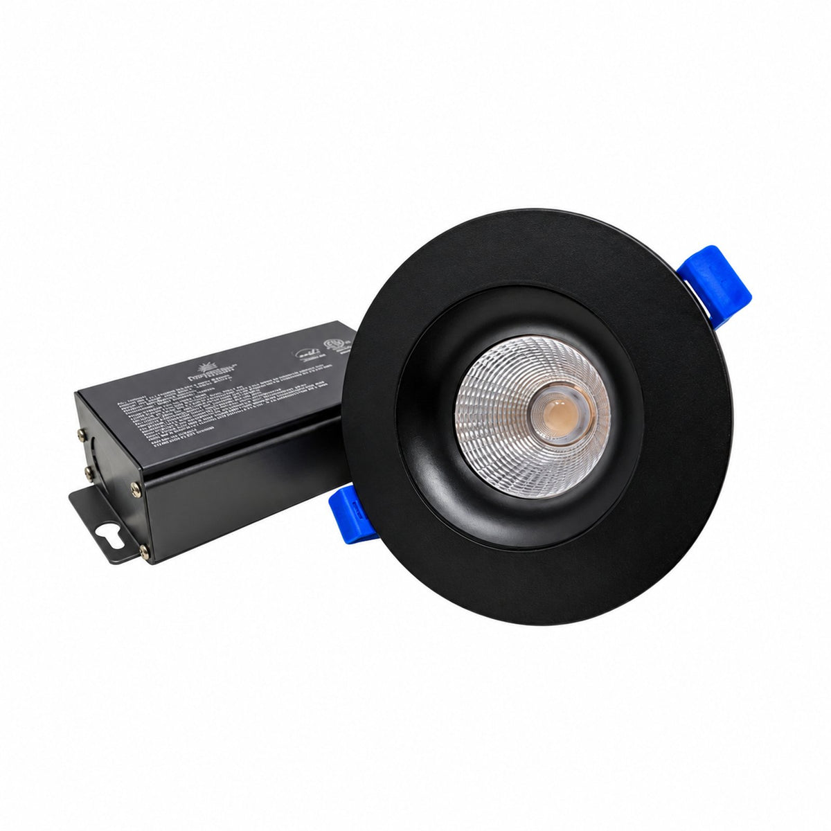 4" Round Baffle LED RECESSED LIGHT, 12W, 830LM, (5CCT SWITCHABLE 2,700K-3,000K-3500K-4000k-5000k, AIRTIGHT WITH JUNCTION BOX (Black Trim) - Reno Supplies