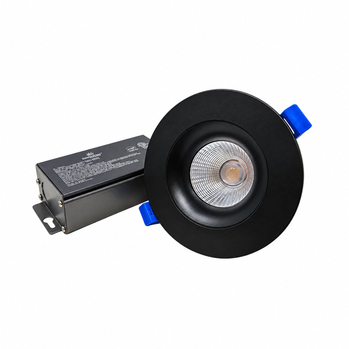 4" Dim to Warm Baffle LED Recessed Light with Air Tight Junction Box, 12W, 660 LM, Dimmable from 3000K to 2200K, Adjustable & Rotatable (Black Trim)