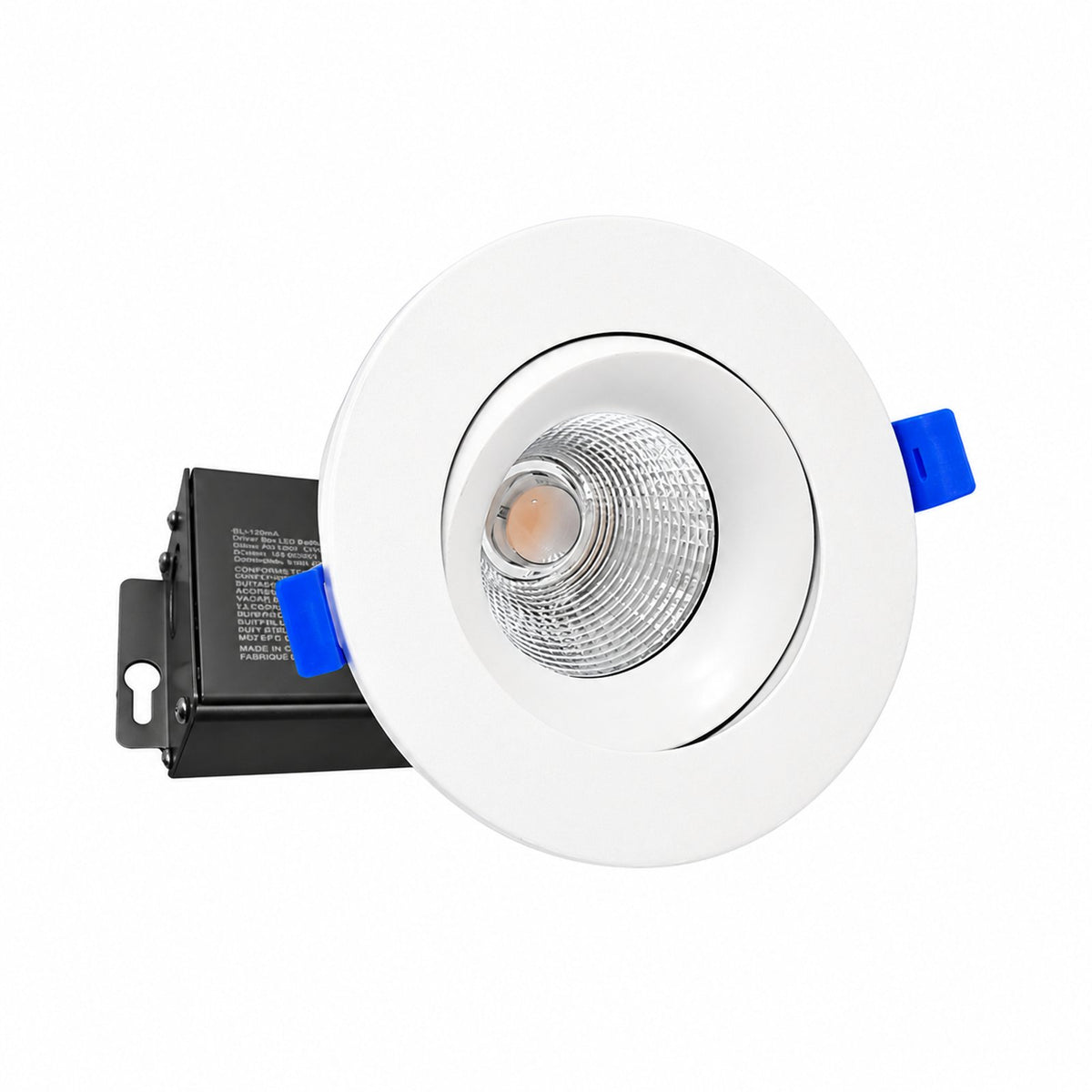 4" Round Baffle LED RECESSED LIGHT, 12W, 830LM, (5CCT SWITCHABLE 2,700K-3,000K-3500K-4000k-5000k, AIRTIGHT WITH JUNCTION BOX (Brushed Nicekl)