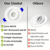 2" ROUND GIMBAL LED SLIM PANEL, DIMMABLE, 5W, 400LM, (5CCT SWITCHABLE) 2700K-3000K-3500K-4000K-5000K, , AIRTIGHT WITH JUNCTION BOX (WHITE TRIM)