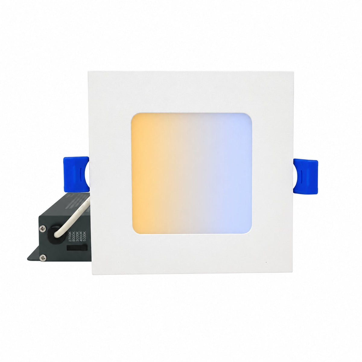 4" SQUARE SUPER-THIN LED SLIM PANEL, DIMMABLE, 12W, 870LM (5CCT SWITCHABLE)2700K-3000K-3500K-4000K-5000K, AIRTIGHT WITH JUNCTION BOX