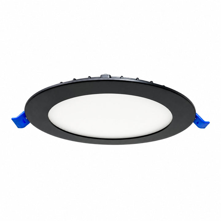 6" Round SUPER-THIN LED SLIM PANEL, DIMMABLE, 15W, 1000LM (3CCT SWITCHABLE) 3000K-4000K-5000K, AIRTIGHT WITH JUNCTION BOX (Black Trim)