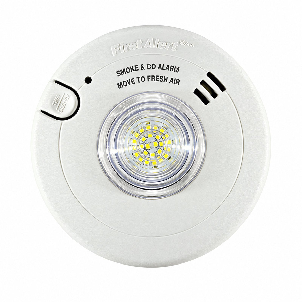 BRK 3-in-1 120V AC Smoke & Strobe  & Carbon Monoxide Alarm with LED Strobe and 10-Year Sealed Lithium Battery Backup