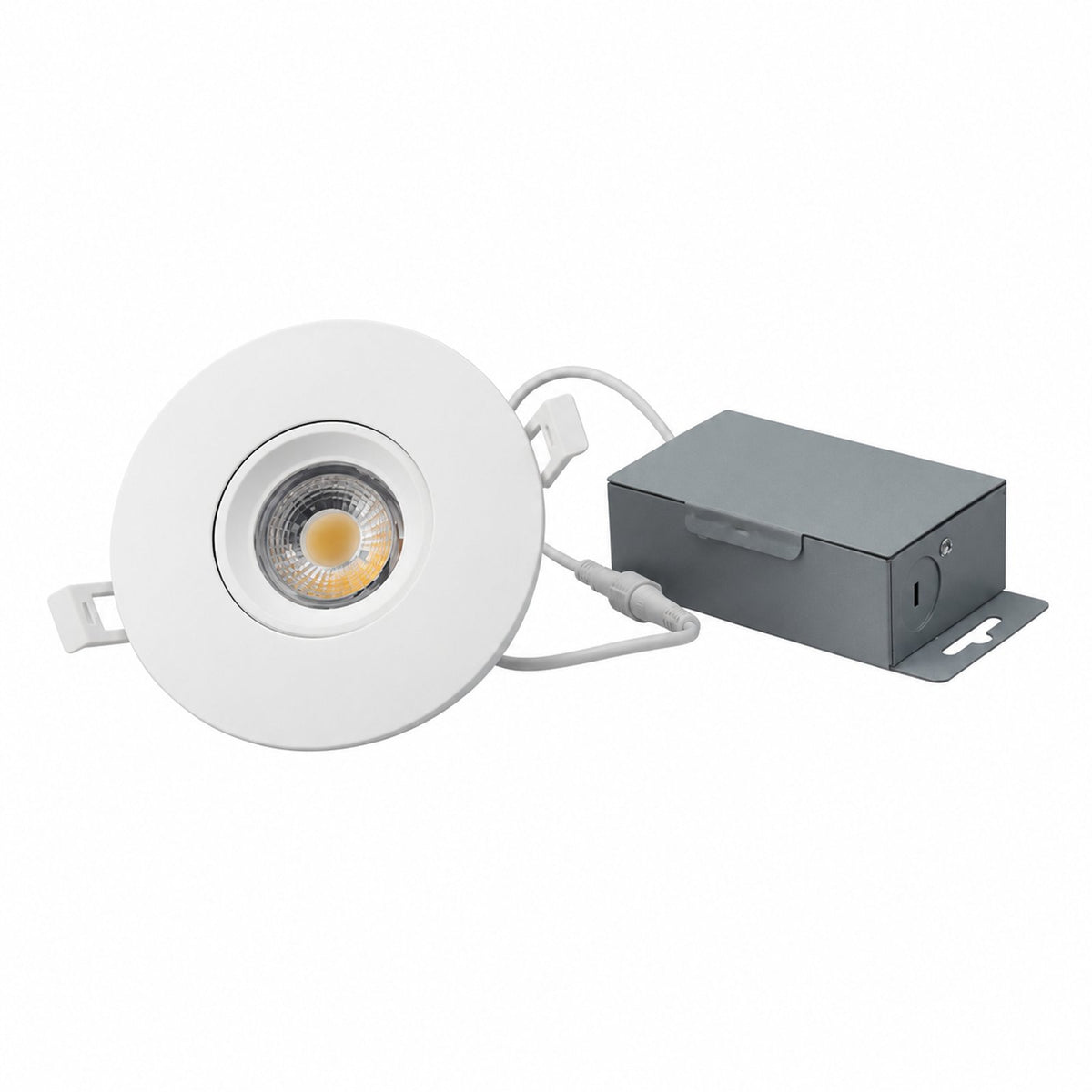4″ Round Eyeball, 12W, 1200Lm, 3CCT(3000K/4000K/5000K Changeable), Beam Angle 38°, White Trim