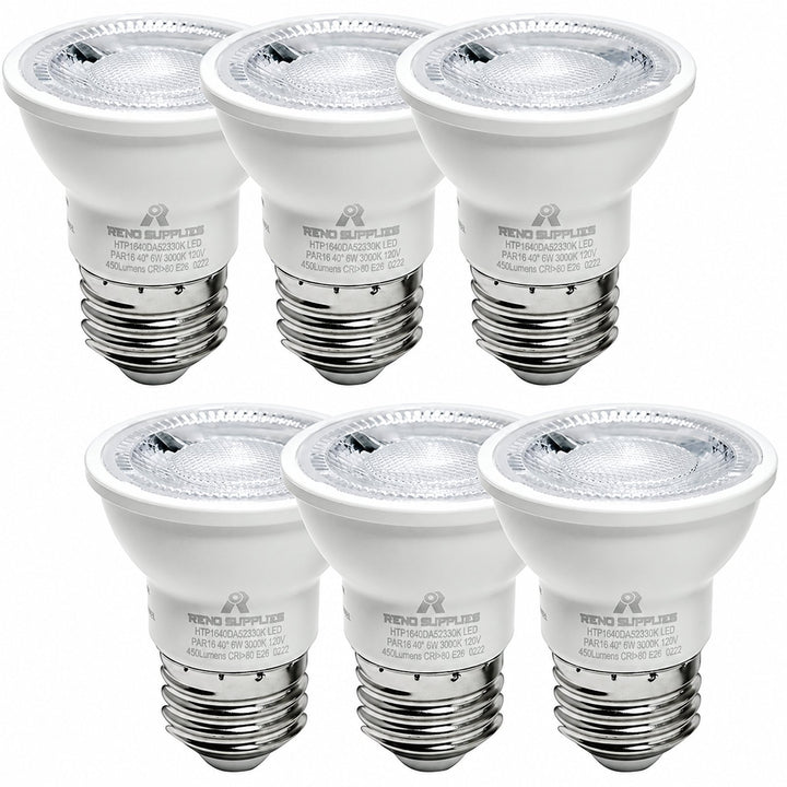 RS PAR16 LED Bulbs, Dimmable, 6W, 450LM, LED Flood Lights (60W Halogen Bulb Equivalent), LED Spotlight Bulbs, E26 Screw Base