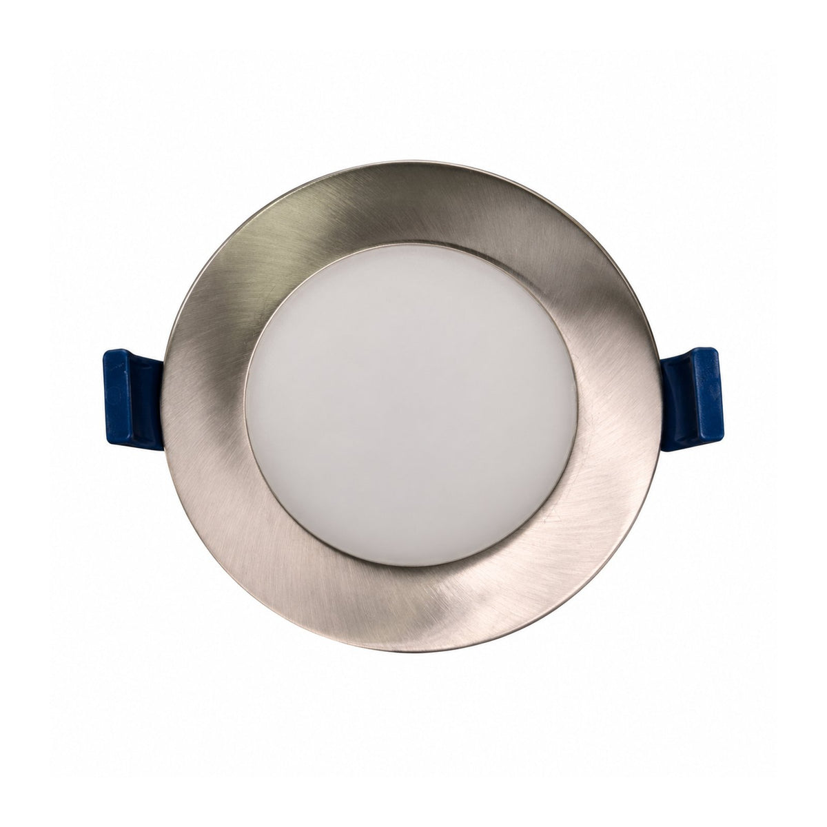 4" ROUND SUPER-THIN LED SLIM PANEL, DIMMABLE, 12W, 750LM (3CCT SWITCHABLE) 3000K-4000K-5000K, AIRTIGHT WITH JUNCTION BOX  (Brushed Nickel Trim) - Reno Supplies