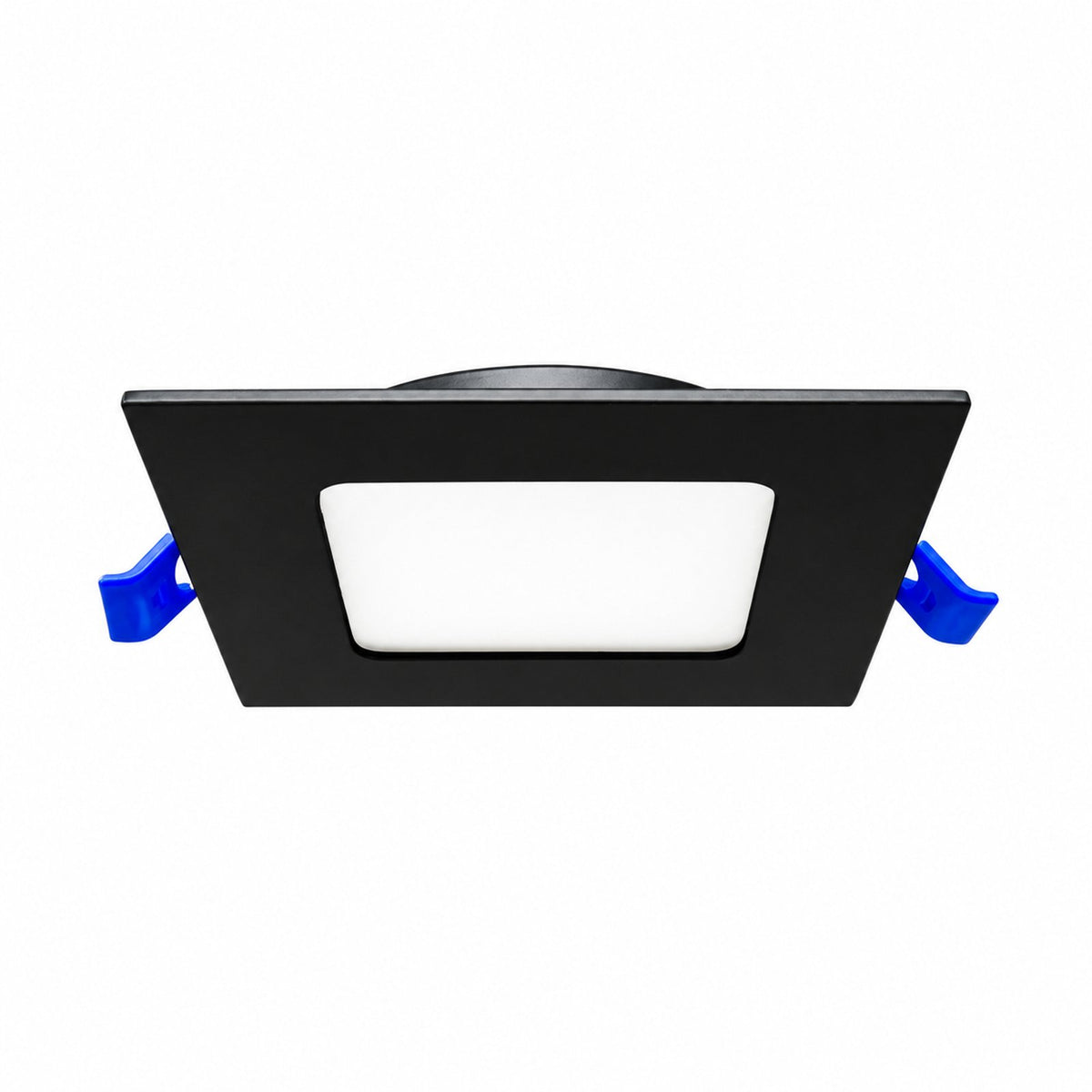 4" SQUARE SUPER-THIN LED SLIM PANEL, DIMMABLE, 12W, Up to 870LM 5CCT SWITCHABLE 2700K-3000K-3500K-4000K-5000K, AIRTIGHT WITH JUNCTION BOX (Black Trim)
