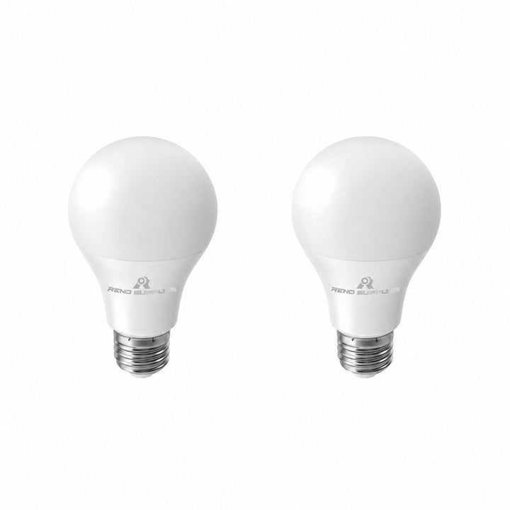 RS A19 LED Bulbs, Dimmable, 9W (60-Watt Halogen Bulb Equivalent), 800Lumens, E26 Base, 15,000 Hour Lifetime, UL Listed - Reno Supplies