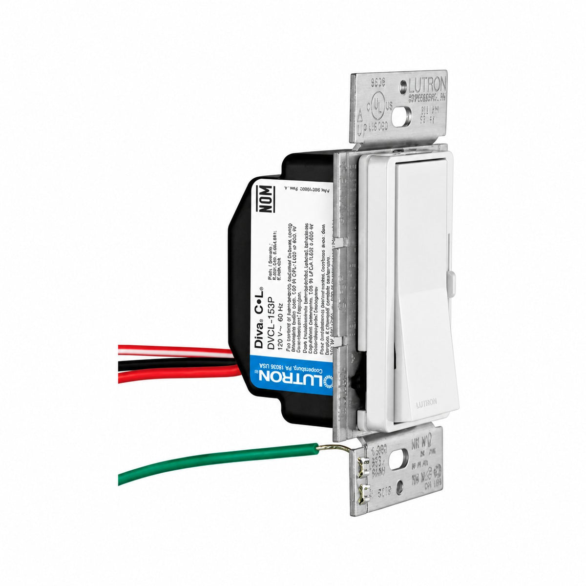 Lutron DVCL-153PH-WHC Diva C.L Dimmer Switch for Dimmable LED, Halogen and Incandescent Bulbs, with Wallplate, Single-Pole or 3-Way - Reno Supplies