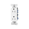 Eaton TR1107W Tamper Resistant Decorator Duplex Receptacle with 15-Amp, 125-Volt, NEMA 5-15, White