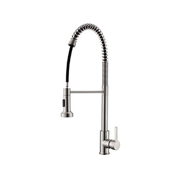 Single-Handle Pull-Down Sprayer 360-degree spout swivel Kitchen Bar Faucet in SATIN NICKEL - Reno Supplies